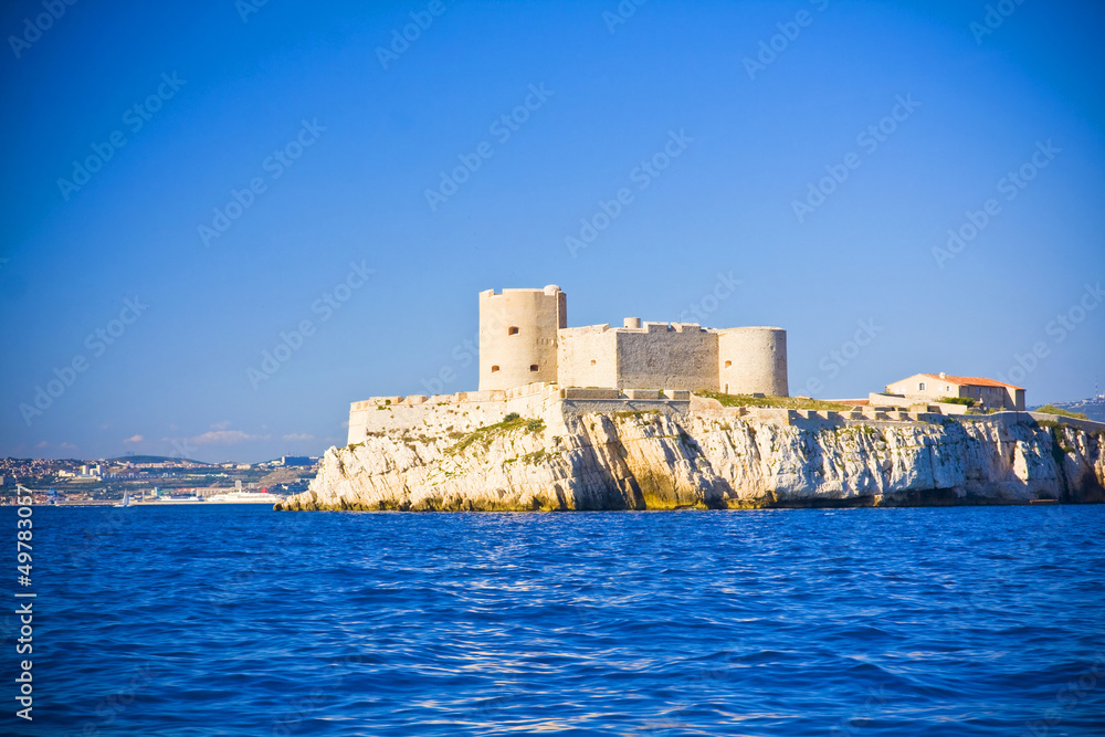 Chateau d'If mentioned in Monte Cristo novel, in Marseilles