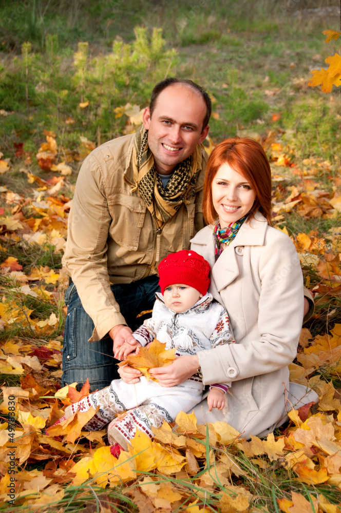 Happy parents. Father, mother and little daughter Happy parents. Father, mother and little daughter