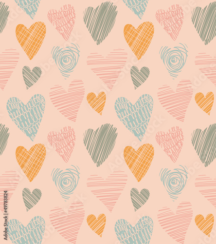 Gentle seamless pattern with hearts