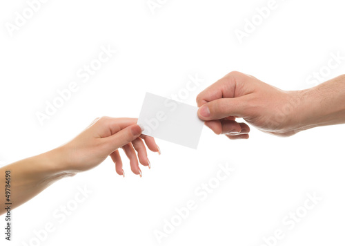 hand deliver the card, blank sheet of paper