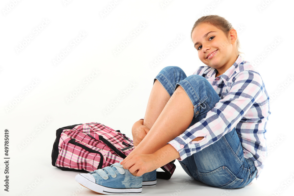 Girl with backpack Girl with backpack