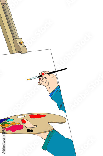 Pittrice con tavolozza dei colori