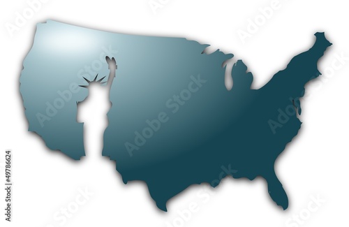 USA - Kreative Silhouette mit Freiheitsstatue - Ausschnitt