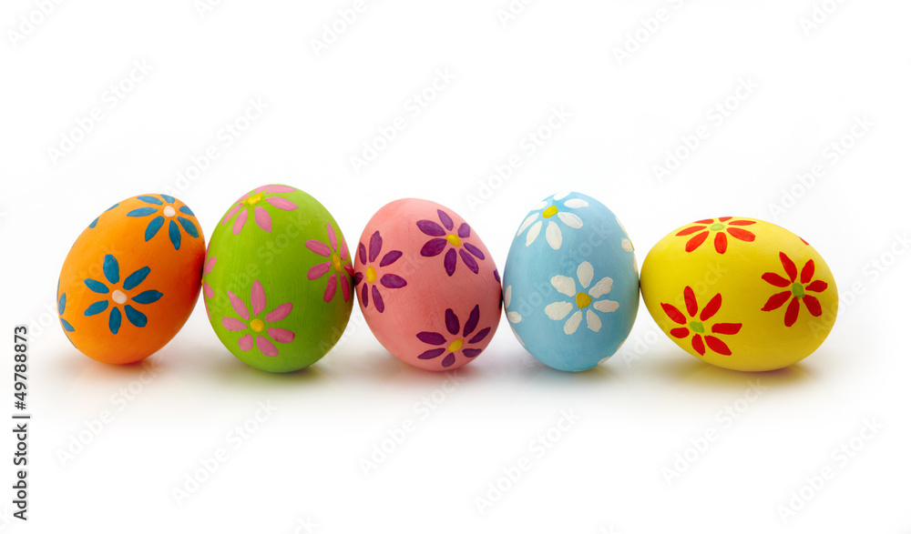 Colorful Easter eggs on white background Colorful Easter eggs on white background