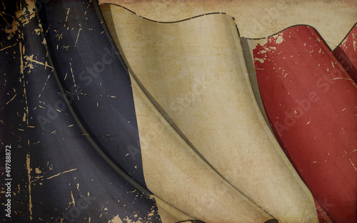 Obraz na plátně French Flag Old Paper