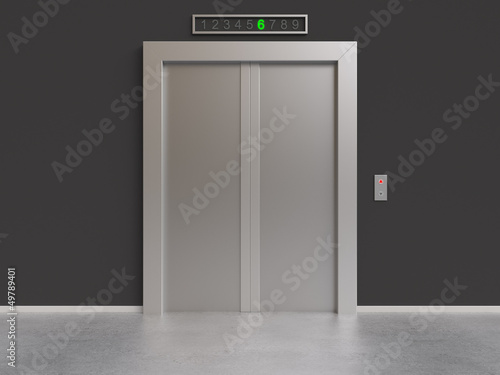 elevator with closed doors