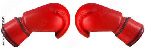 Φωτογραφία Pair of red leather boxing gloves