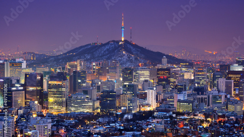 Canvas Print Seoul Skyline