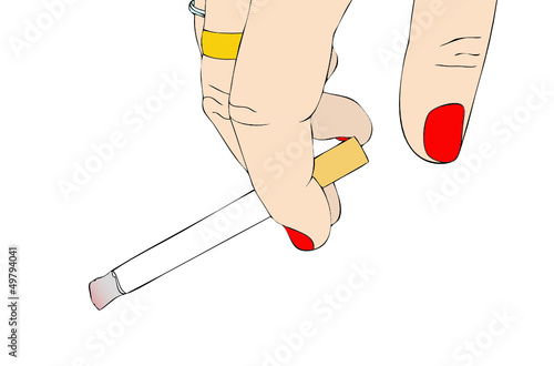 Mano di donna con sigaretta