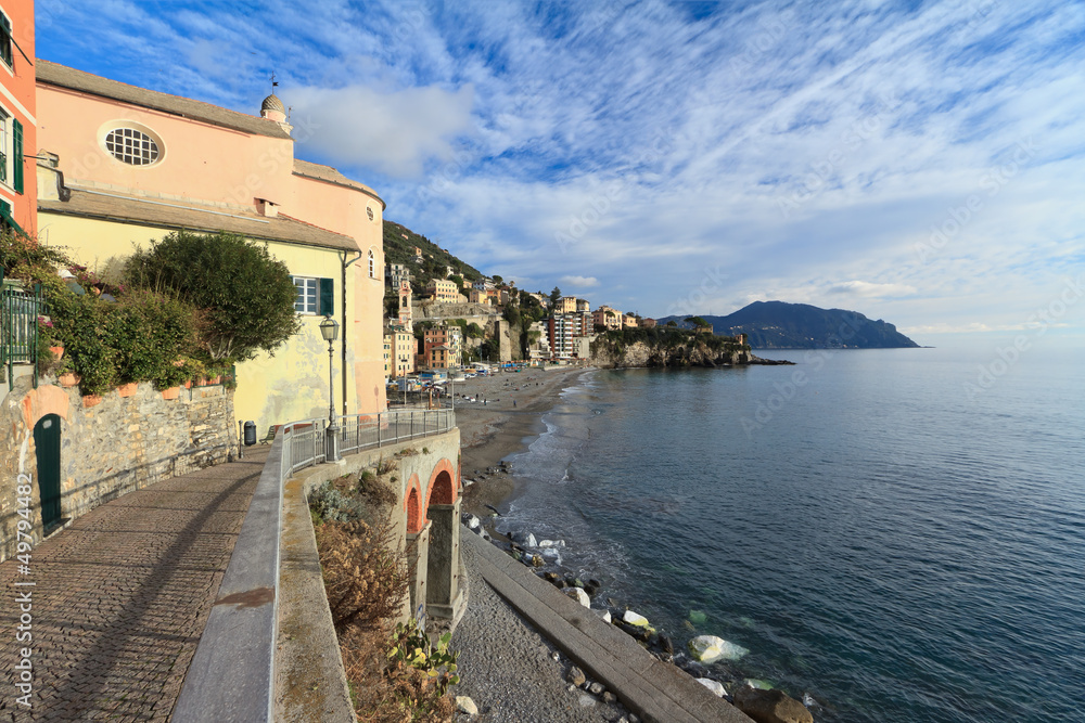 Liguria - beach and promenade in Sori