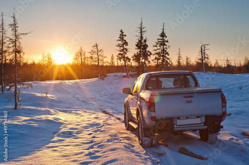 car and sun