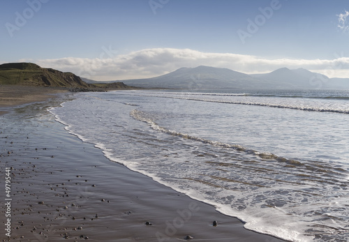 Sea coast at Dinas Dinlle in Gwynedd, Wales, UK photo