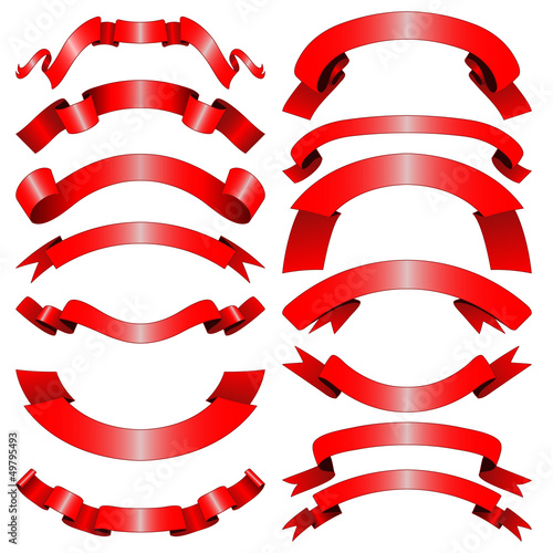 Decorative red ribbons