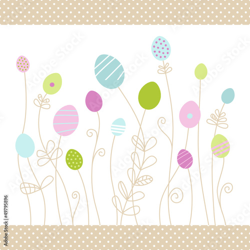 Eggflowers Pattern Purple/Blue/Green Dots