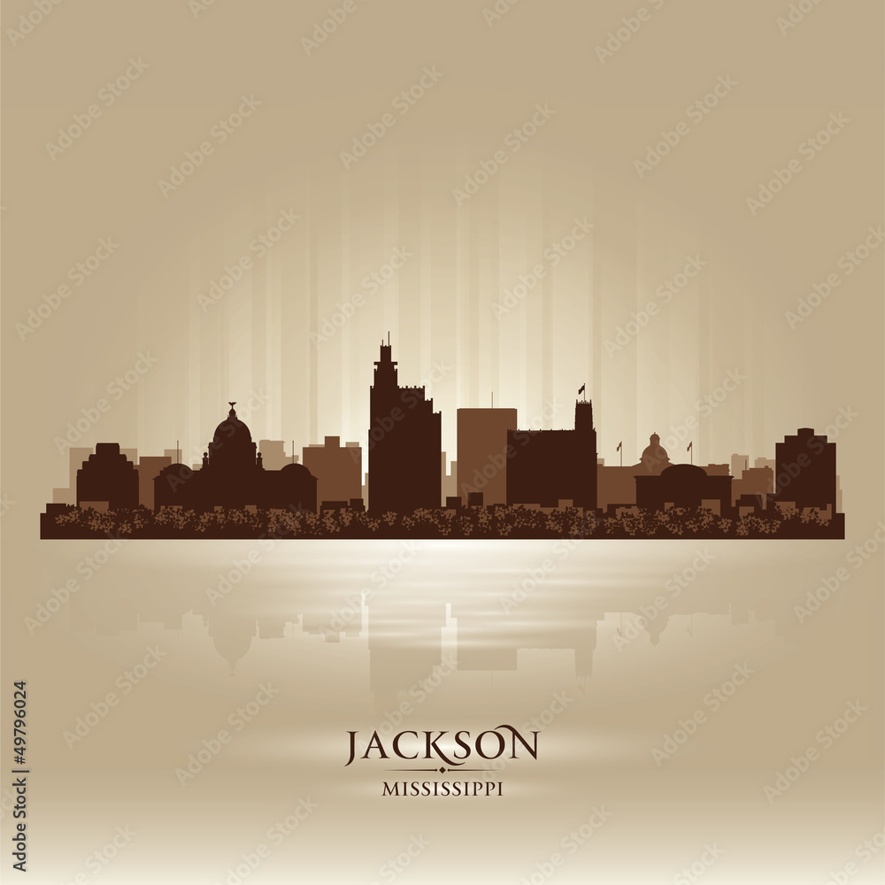 Jackson Mississipi skyline city silhouette