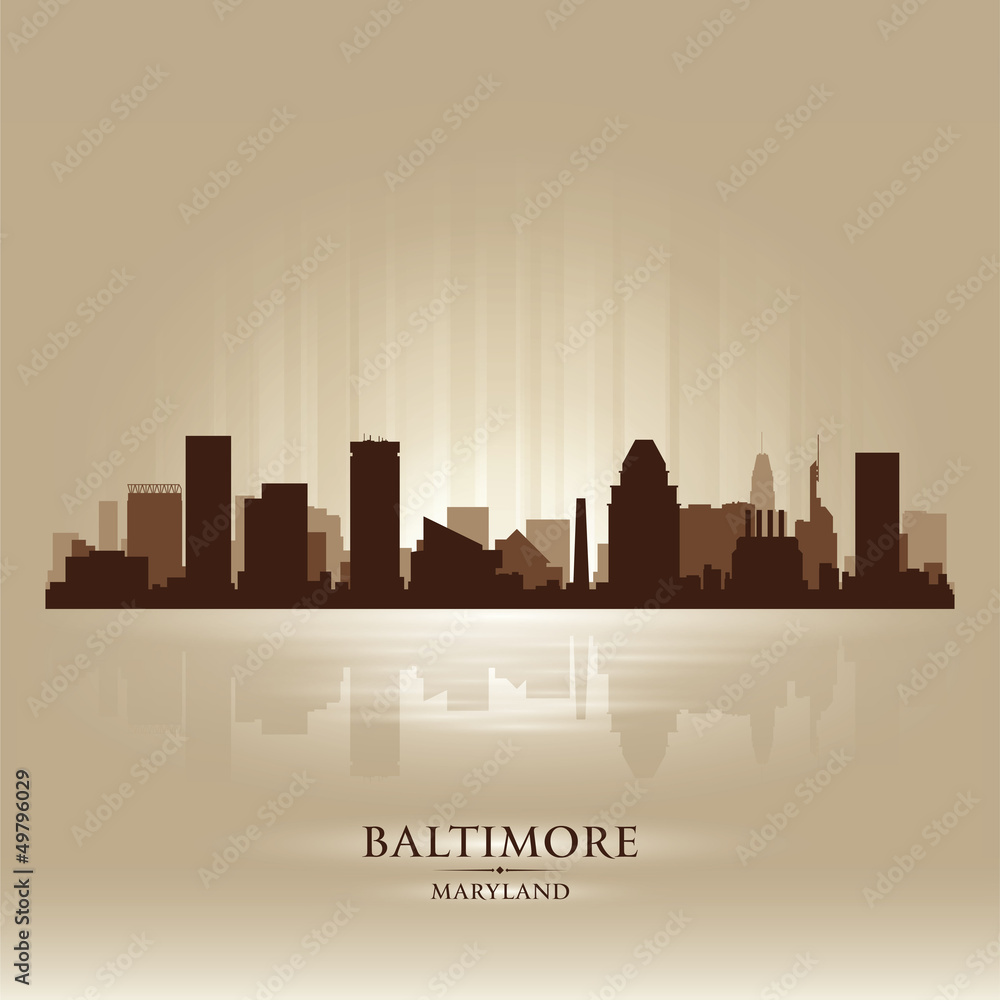 Baltimore Maryland skyline city silhouette
