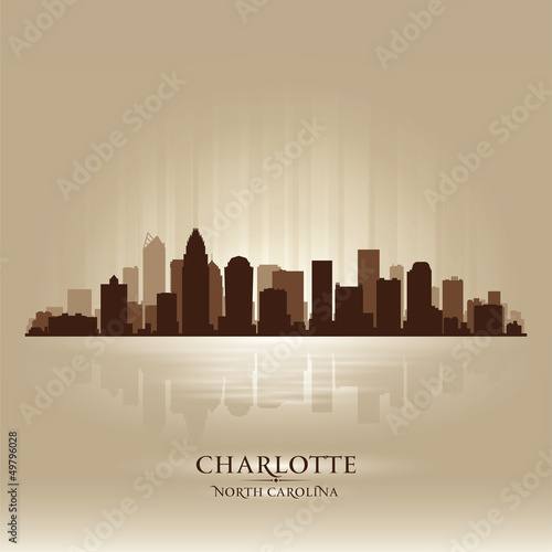Charlotte North Carolina skyline city silhouette
