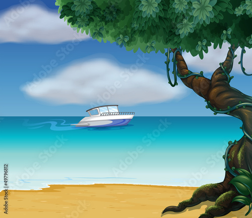 A boat in the middle of the sea