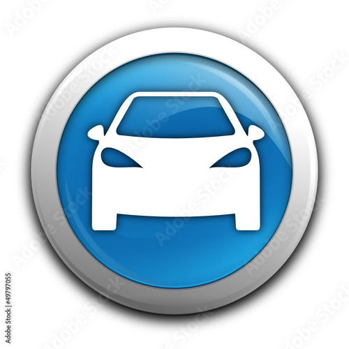 voiture sur bouton bleu