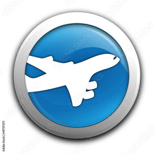 transport aérien sur bouton bleu