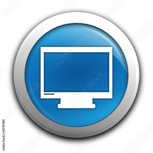 télévision sur bouton bleu