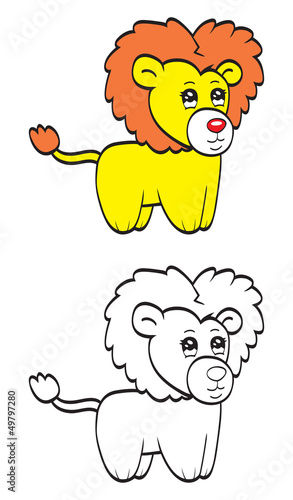 Cute cartoon lion