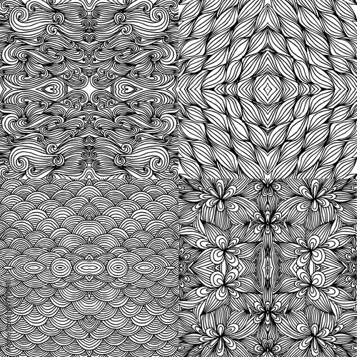 black and white wave patterns