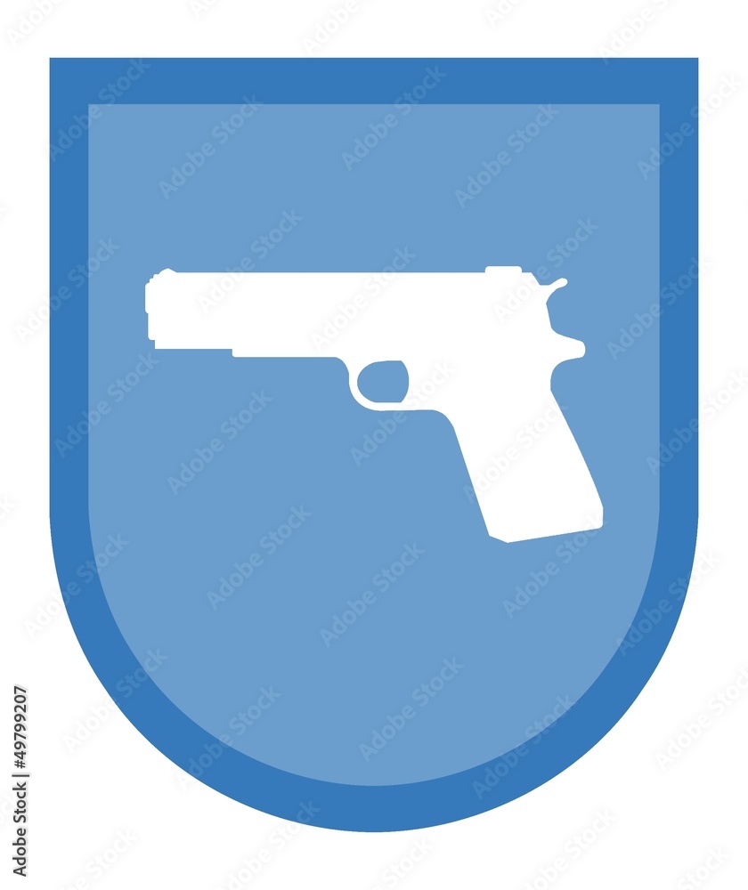 Fototapeta premium Pistolet, arme de poing dans un blason