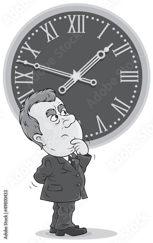 Bureaucrat thinking about  Daylight Saving Time photo