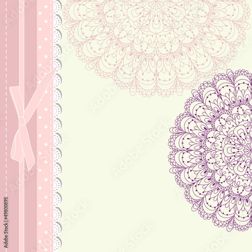 Baby frame vintage with lace vector