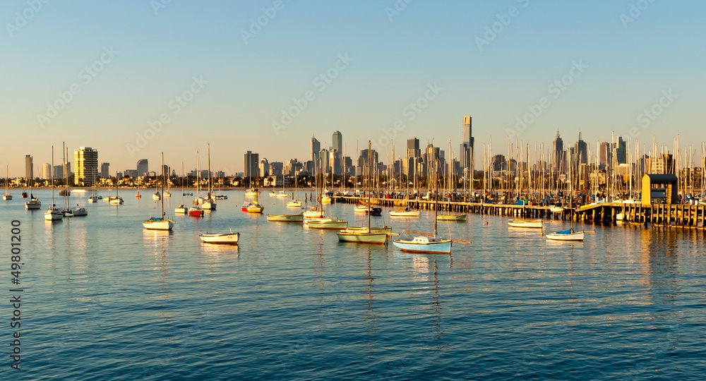 Fototapeta premium Panoramę Melbourne z St Kilda, Wiktoria, Australia