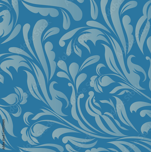 Vintage blue floral background vector