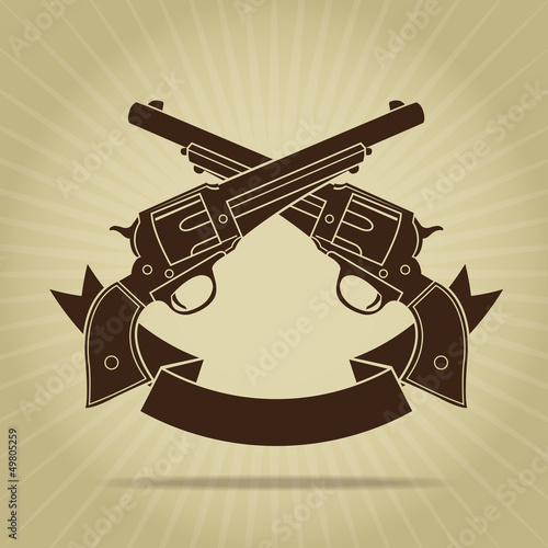 Vintage Crossed Pistols Silhouette