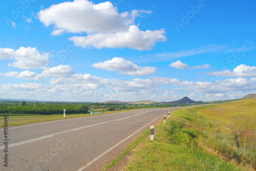 Beautiful summer landscape with highway