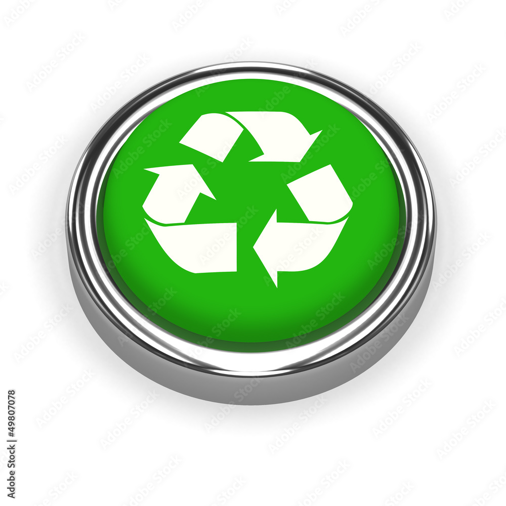 3d Green Recycle button 3d Green Recycle button