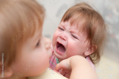 Portrait of beautiful girl crying