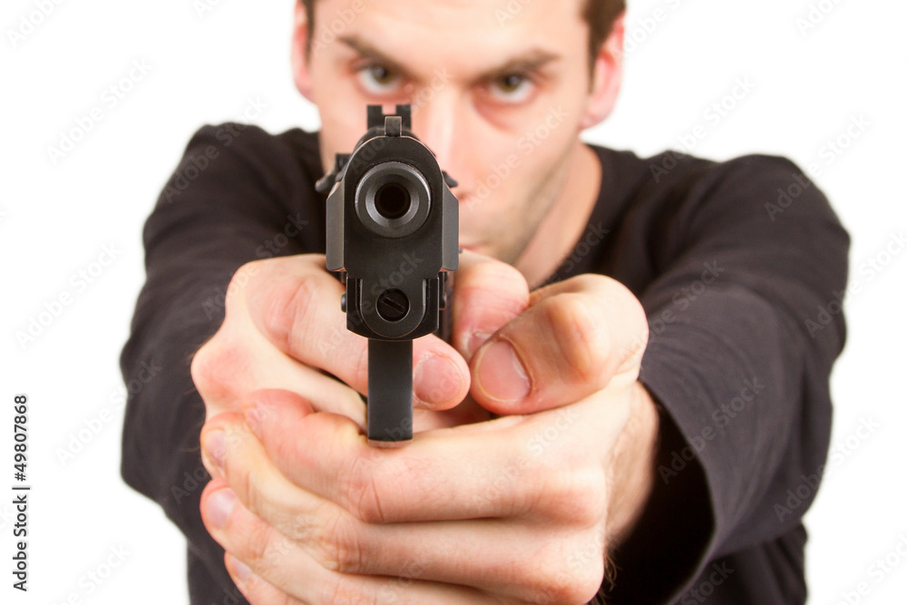 Man with a gun Man with a gun