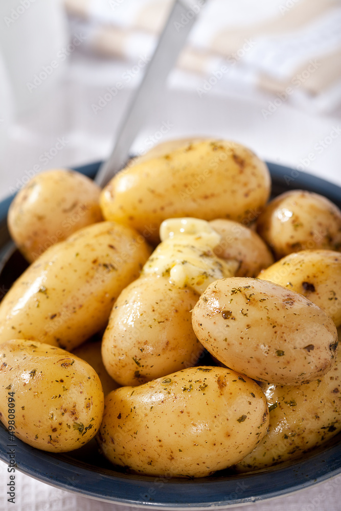Boiled New baby potatoes in a bowl. Boiled New baby potatoes in a bowl.