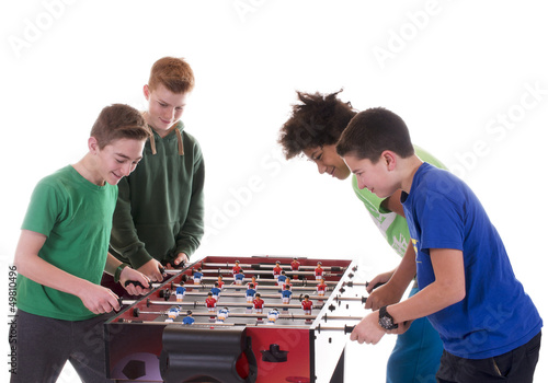 Fotografi Gruppe Teenager spielt Kicker