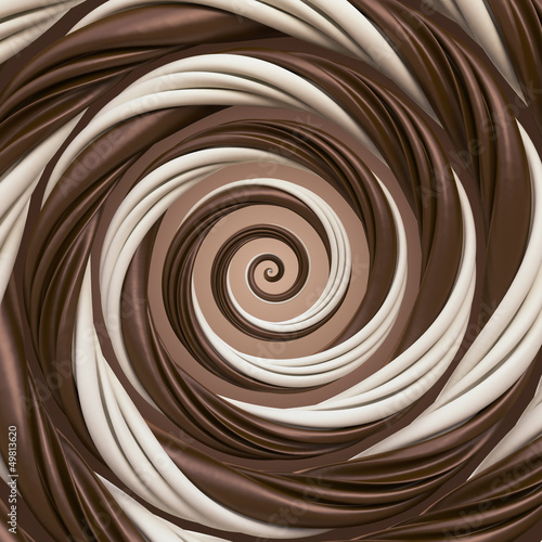 abstract chocolate cream spiral background