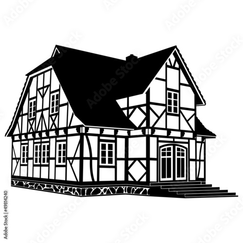 Altes Fachwerkhaus ~ Haus ~ Fachwerk ~ Baukunst Stock Vector | Adobe Stock