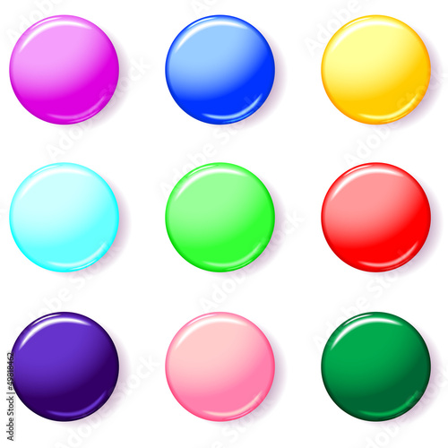 Set of 3D color button