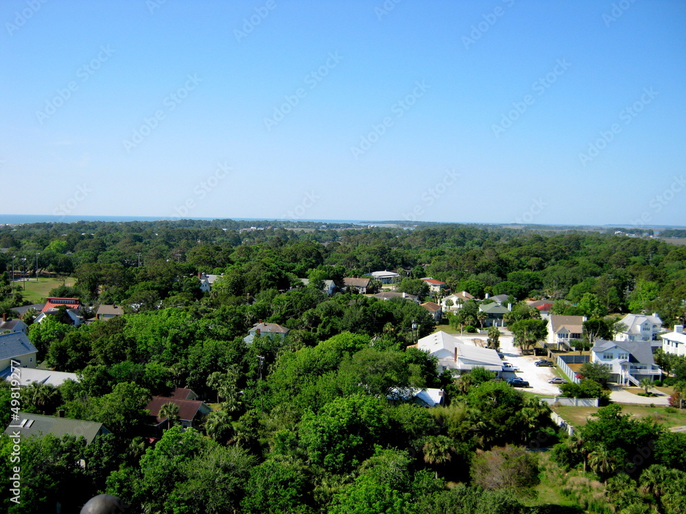 Panorama da sopra il faro di Tybee Island Panorama da sopra il faro di Tybee Island