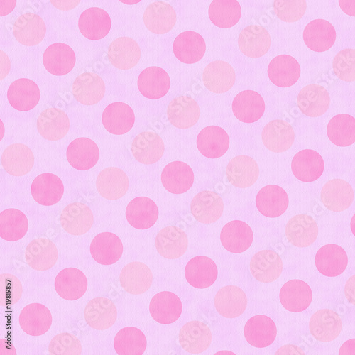 Pink Polka Dot Fabric Background