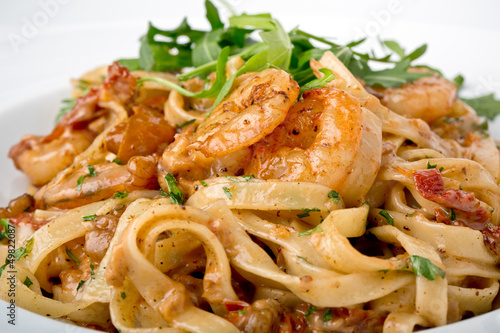tagliatelle pasta with shrimps