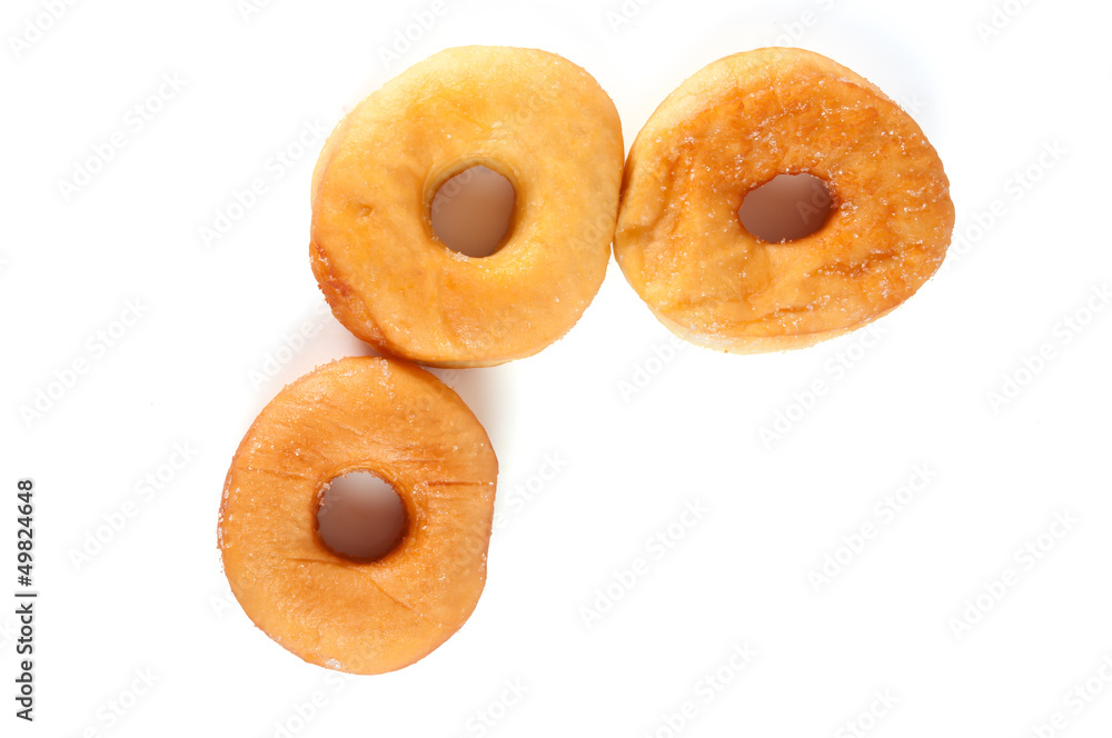 sugary donut isolated on a white background sugary donut isolated on a white background