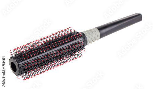 Black round hairbrush