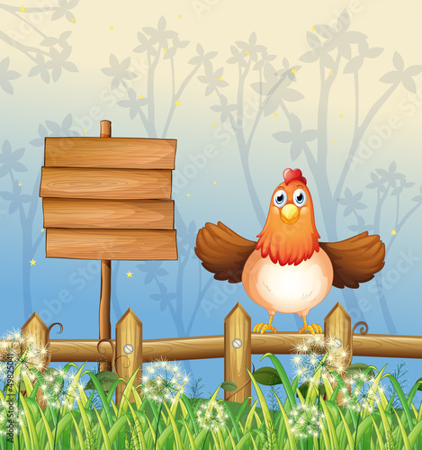 A hen in the forest