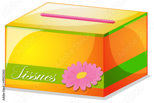 A colorful tissue box