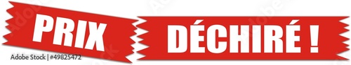 étiquette prix déchiré